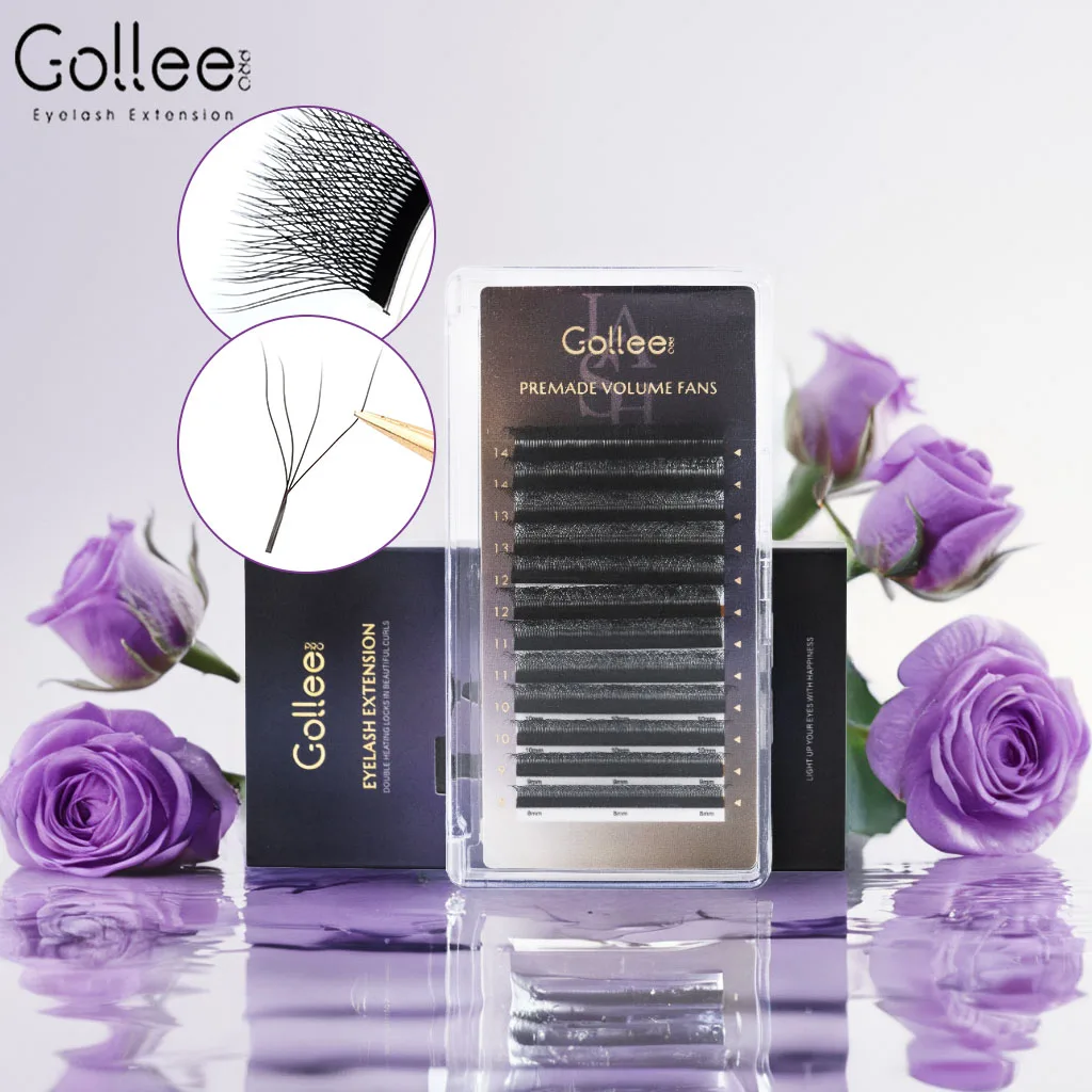 

Gollee New 4D W Shape Cilios C/D Curl Eyelashes Extension High Quality Volume Fan Natural Look Fake Lashes Fluffy Individual