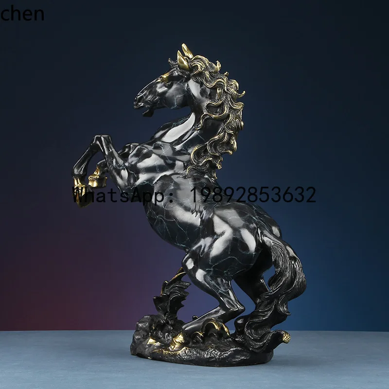 YFY  Brass Leaping Horse Ornament for Home and Office, Success-Bringing Craft