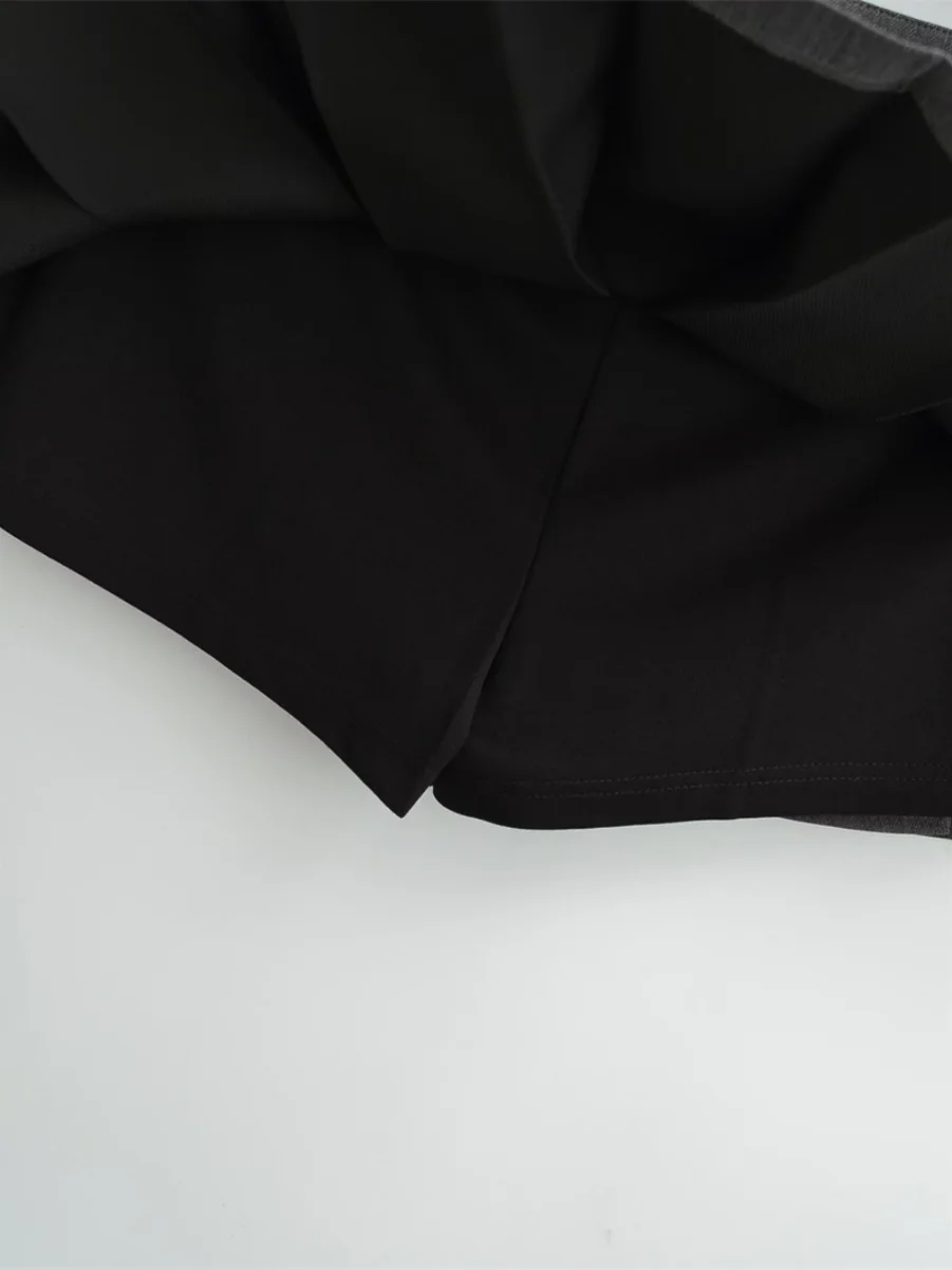 Gonna a trapezio a vita bassa Gonna da strada alla moda Sle in puro colore plissettato anti-luce per donna Design a vita alta