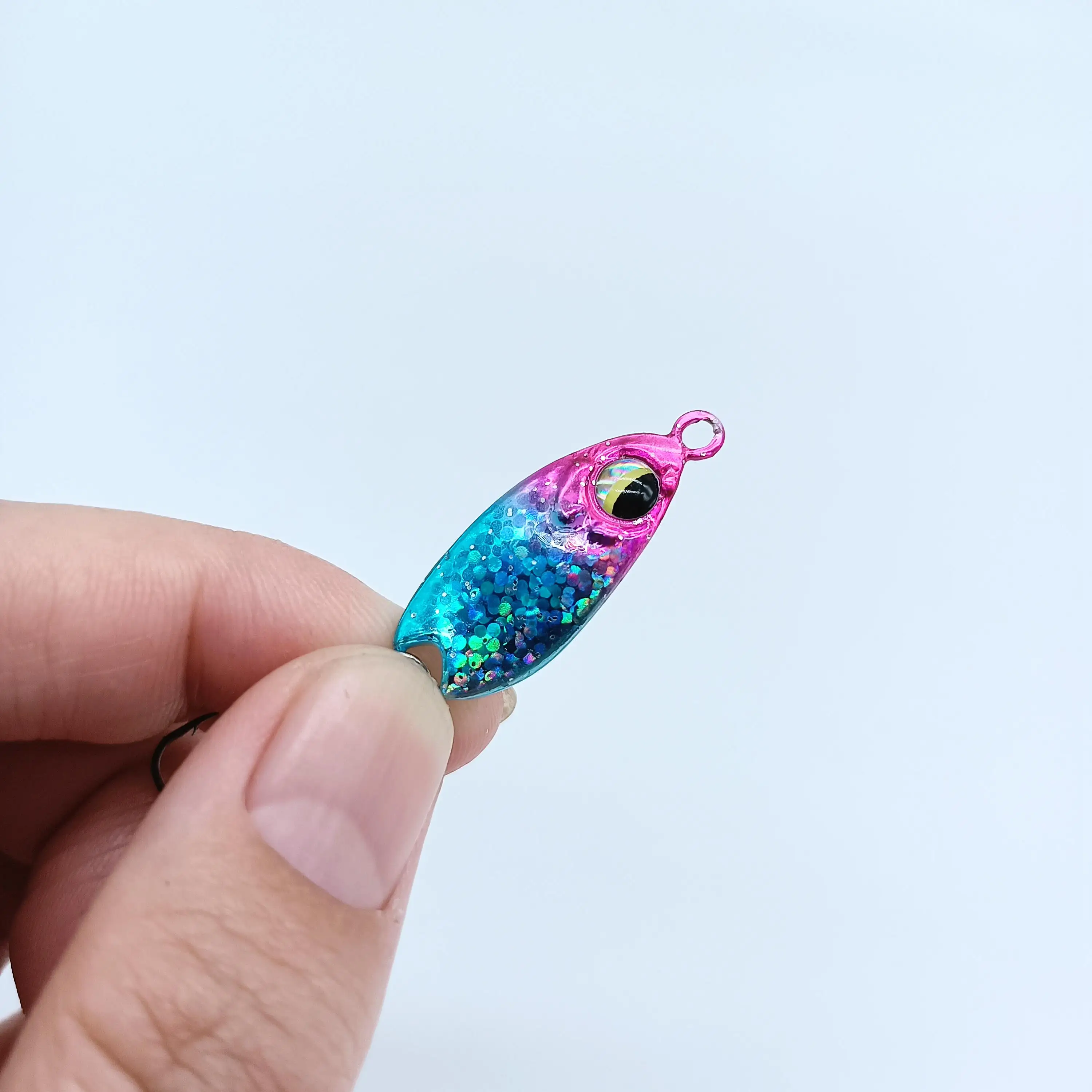 Duoduoyu 1 Stück Micro Jig Mini Löffel Angel köder 3g/5g Micro Metal Köder Hart Pailletten Köder Spinner Löffel mit Single Hook Stream – Detail 10