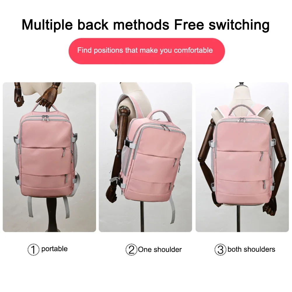 35L Large Capacity Dry Wet Separation Luggage Bag Women Travel Backpack Waterproof USB Charging Port Backpack Laptop School Bags