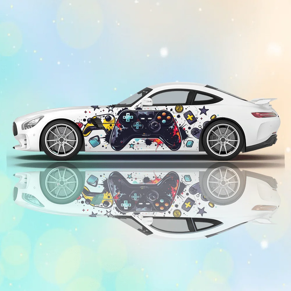 

Color Gamepad Stars Car Vinyl Wraps Decal Self-adhesive PVC Sticker Suitable for Trucks SUV Decoration Auto Accessories Gift