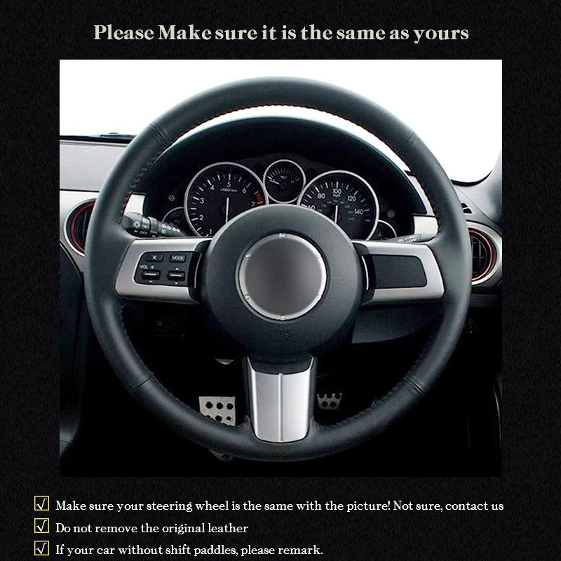 مخصص اليد خياطة غطاء عجلة القيادة لمازدا MX-5 2009-2013 RX-8 2009-2013 CX-7 CX7 2007-2009 عجلة توجيه سيارة يغطي #2