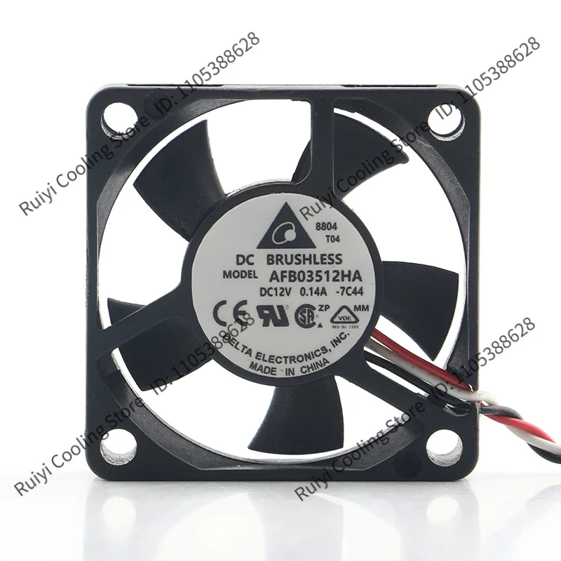 Delta 5V 24V 48V DC 12V 0.14A AC EC 3510 35X35X10MM 3.5CM Dual ball bearing switch large air volume AFB03512HA-7C44 cooling fan