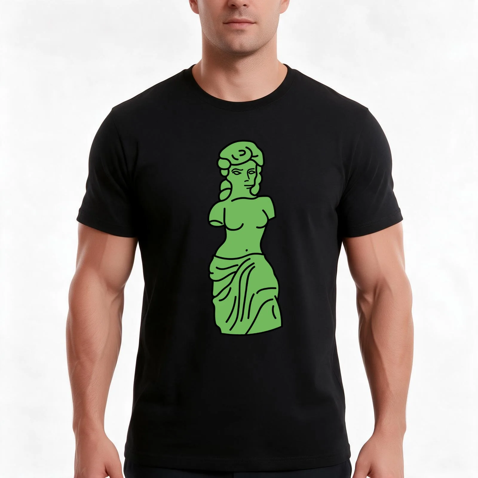 Venus de milo T-Shirt, Summer Casual Cotton Tee, Oversized Streetwear Tops, Vintage Graphic Print, Loose Fit Short Sleeve