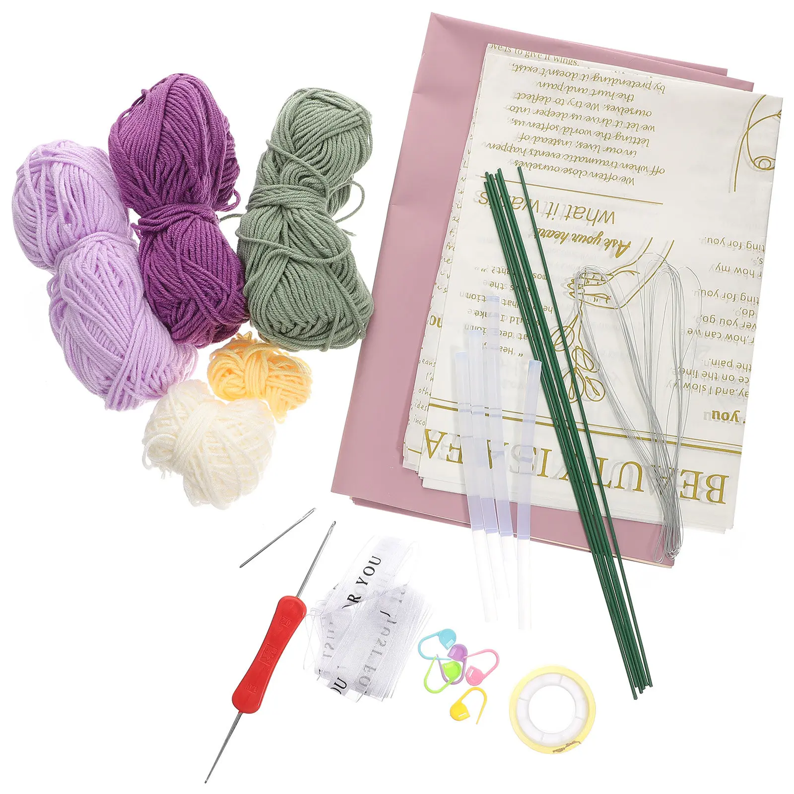 

Набор для вязания крючком тюльпанов, набор для начинающих, ручная работа, букет цветов, подарок своими руками, набор пряжи