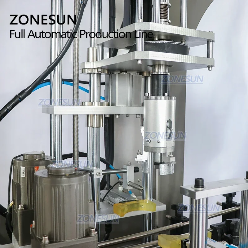 ZONESUN Automatic F-style Cream Lotion Paste Liquid Filling and Capping Machine With Cap Feeder Production Line
