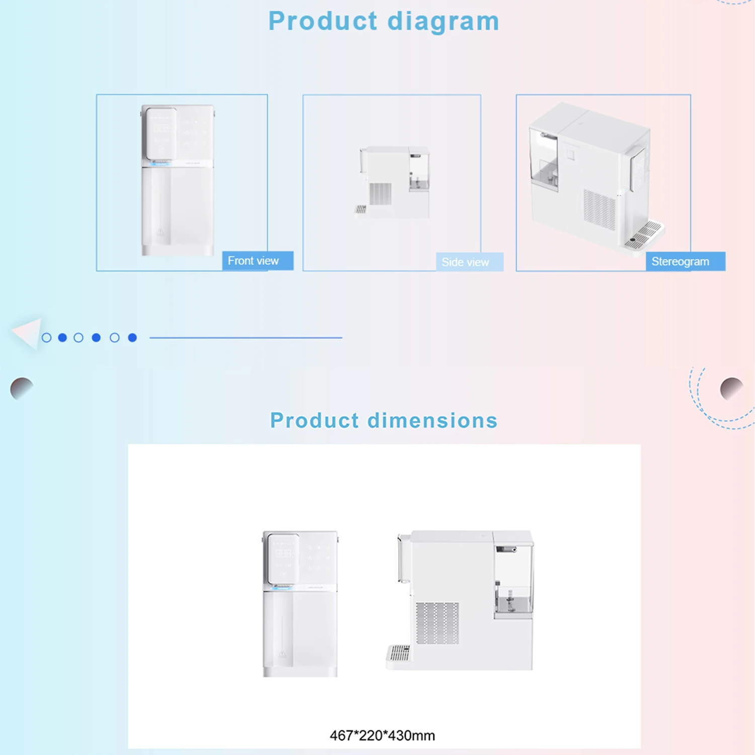 Smart Table Reverse Osmosis RO Sparkling Water Dispenser Portable Countertop Soda Stream Water Maker