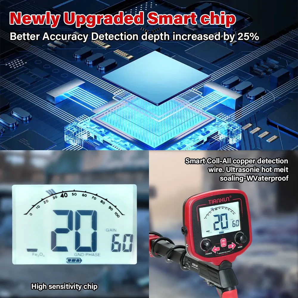 TX-850L High Sensitivity Metal Detector Ground Balance Depth Scanner For Gold Silver Coin Jewelry Treasure Hunter Tool
