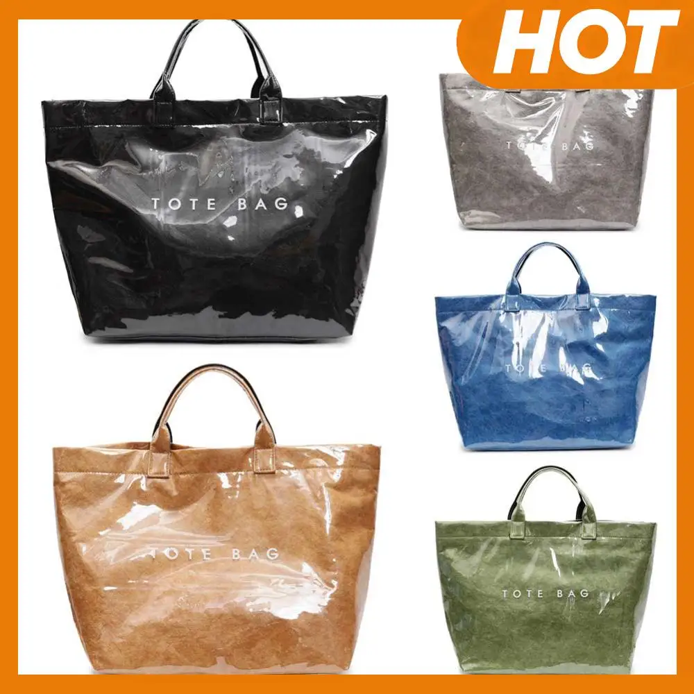 

PVC All-Match Shoulder Bag Large Capacity Fashion Tote Handbag PU Leather Leisure Shoulder Bag Shopping Work Date Bag