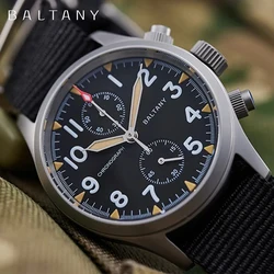 Baltany Retro Military Men's Chronograph S5033 Stainless Steel Sapphire Leather Waterproof VK61 Multifunction Watch reloj hombre