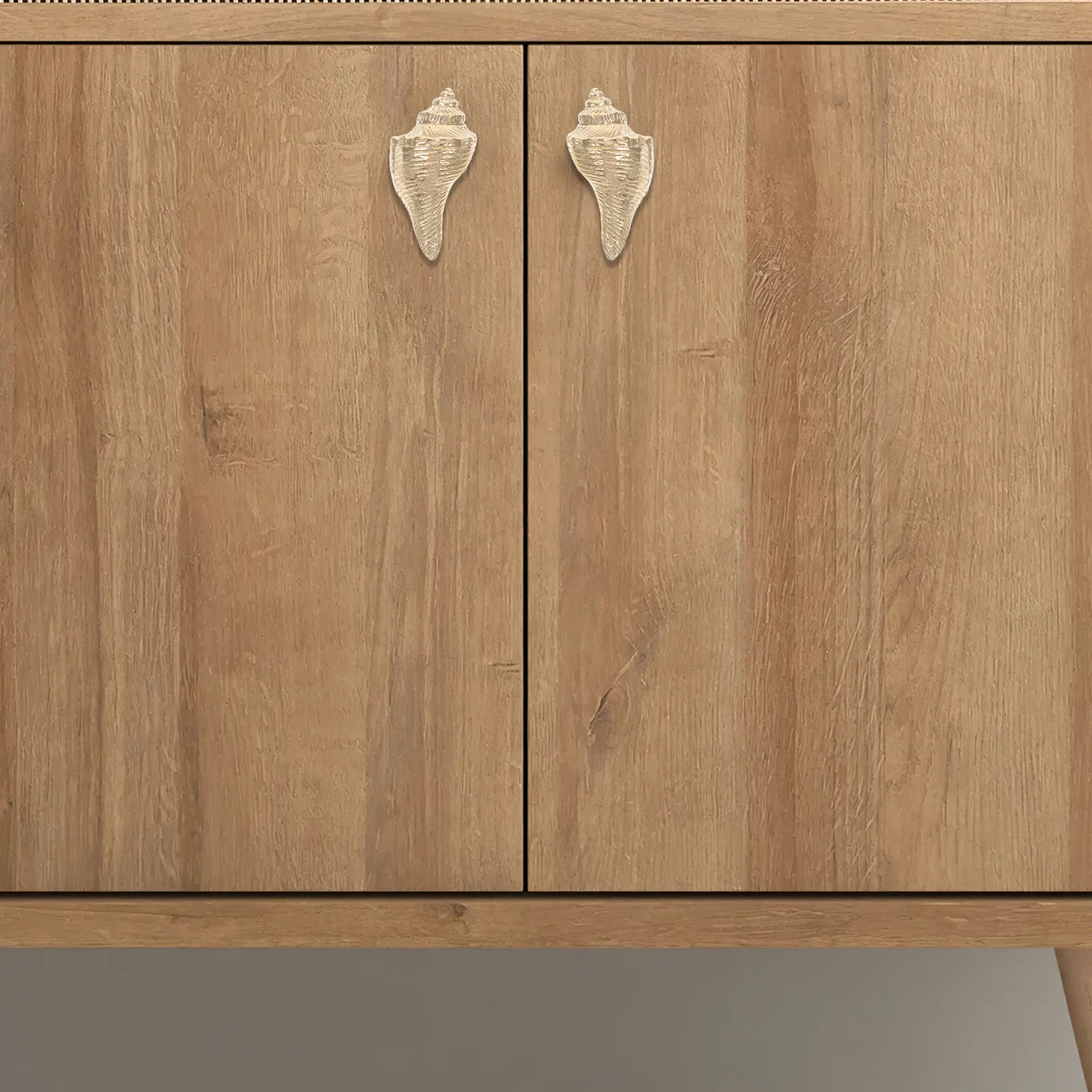 

2Pcs Brass Seashell Door Handles Oceanic Charm Rustic Elegant Cabinet Hardware Coastal Home Decor Furniture Hardware