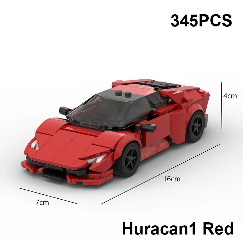 MOC Lambo Set Veneno Aventador Sian Huracan Sports Car Building Blocks Speed Racing Vehicle Bricks Garage Toys Gifts For Kid Boy