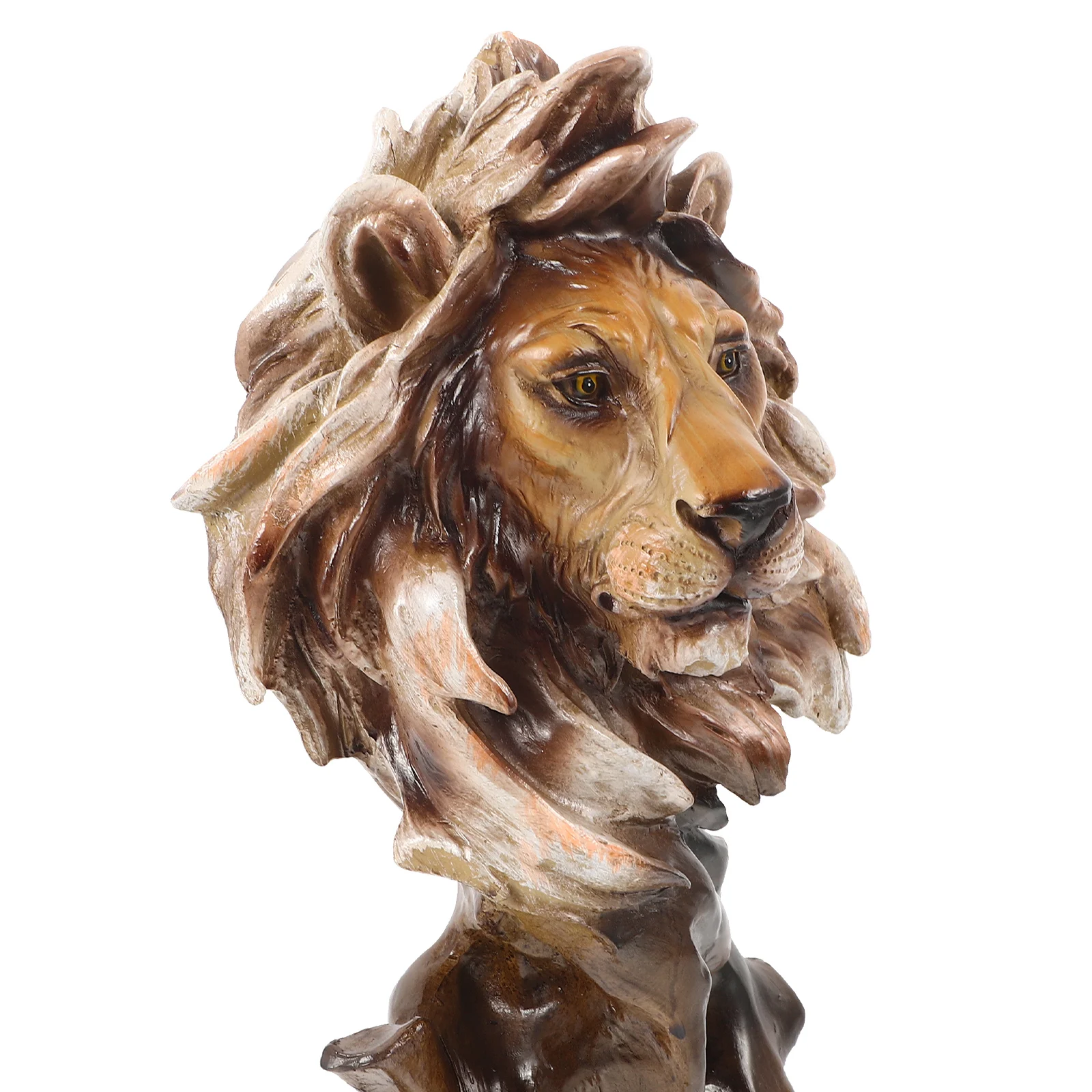 

Lion Head Statue Resin Vintage Animal Head Sculpture Office Table Decorative Lion Craft Home Decor Animal Statue