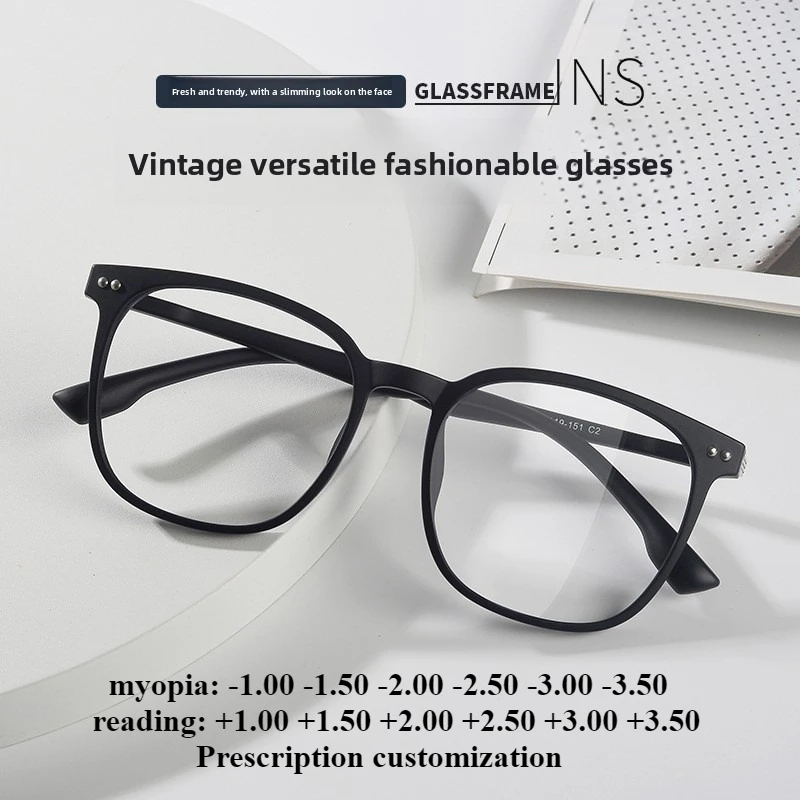 

54-19 новые полнокадровые женские очки TR90 в стиле ретро, круглые очки с защитой от синего света и степенью близорукости, очки по рецепту, настройка