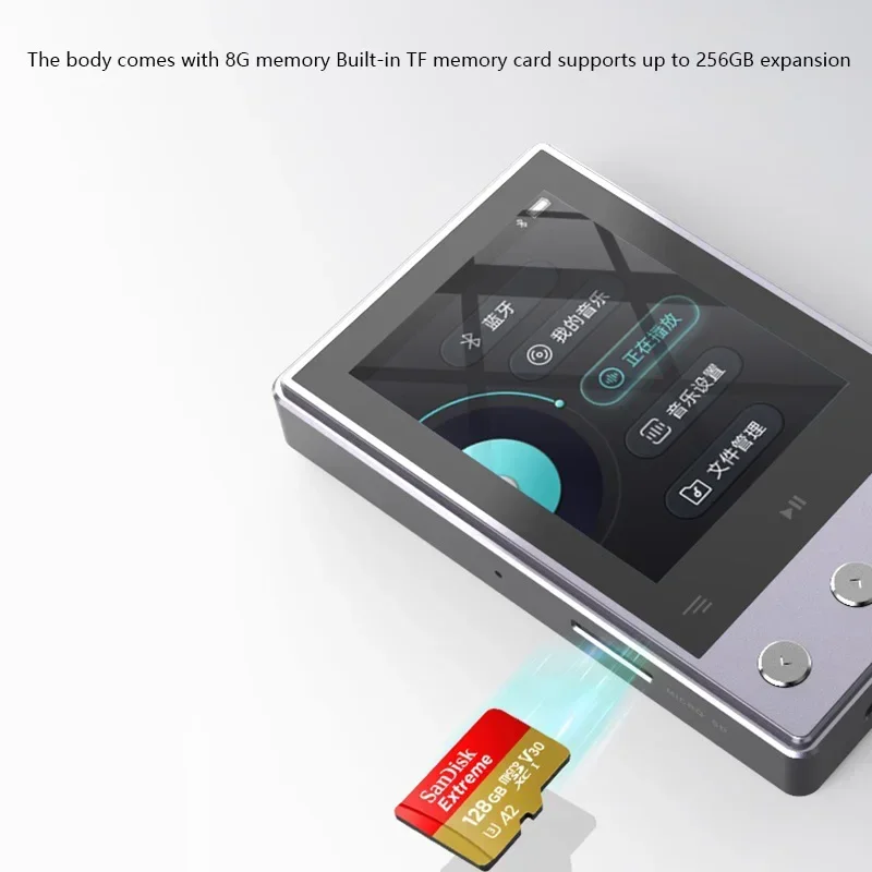 مشغل MP3 HiFi بدون فقدان محمول DSD256 24Bit 192 كيلو هرتز صوت عالي الدقة بلوتوث 5.1 مشغل موسيقى قابل لإعادة الشحن دعم بطاقة TF