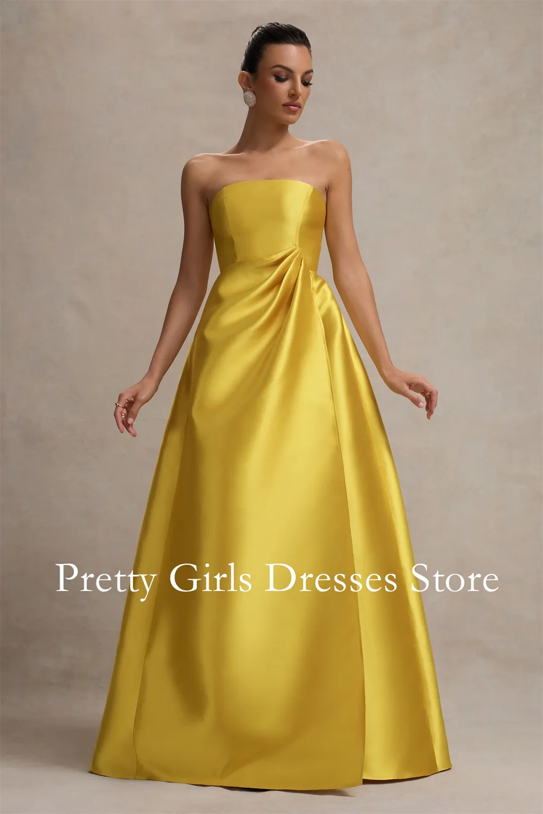 Sukienka maxi z muszlą, rozcięciem i bufiastą spódnicą w kolorze musztardowym, suknie wieczorowe, sukienki na zamówienie, sukienki na imprezy, studniówki, sukienki formalne, vestidos de fiesta