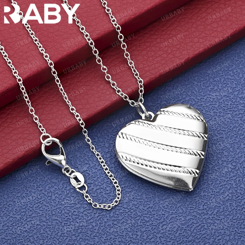 

URBABY 40-75 см стерлингового серебра 925 пробы кулон в форме сердца ожерелье Шарм трендовые подарки на день рождения модная вечеринка ювелирные украшения