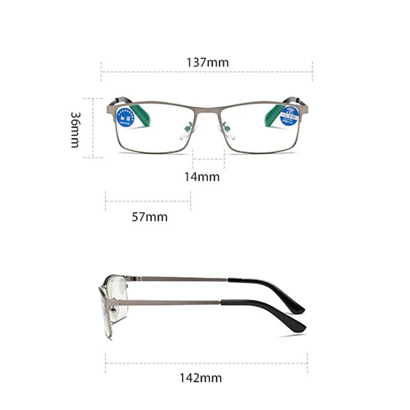 Square Full Frame Reading Glasses HD Eye Protection High Grade Luxury Business Women and Men Ultra Light Presbyopia Eyeglasses