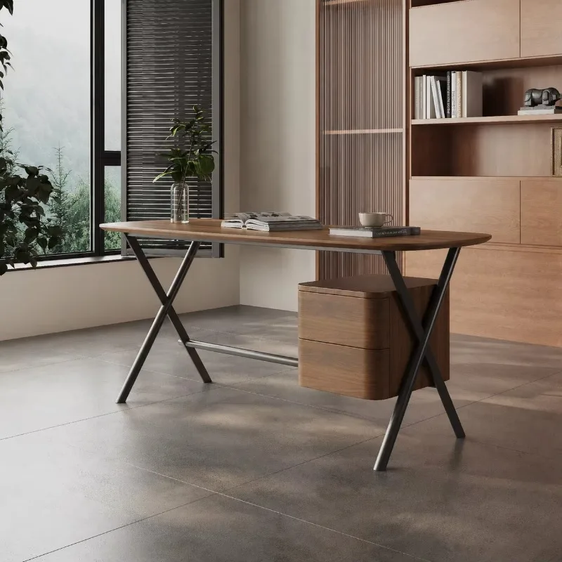 Best-selling modern luxury natural wood veneer whole house furniture high-end executive desk