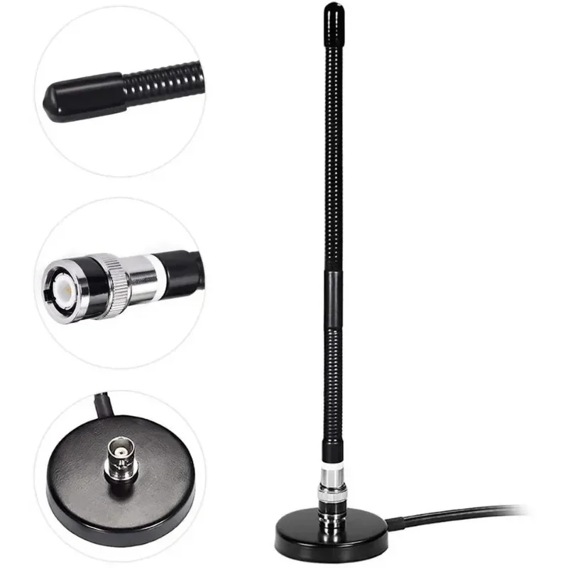 27cm CB Antenna 27MHz CB Radio Antenna Soft Whip Magnetic Base RG58 BNC Extension Cable UHF PL-259 Male Connector Adapter