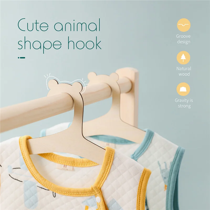 Perchero creativo para bebé, 10 piezas, colgador de ropa de madera para el hogar, habitación de princesa, decoración de guardería para niños