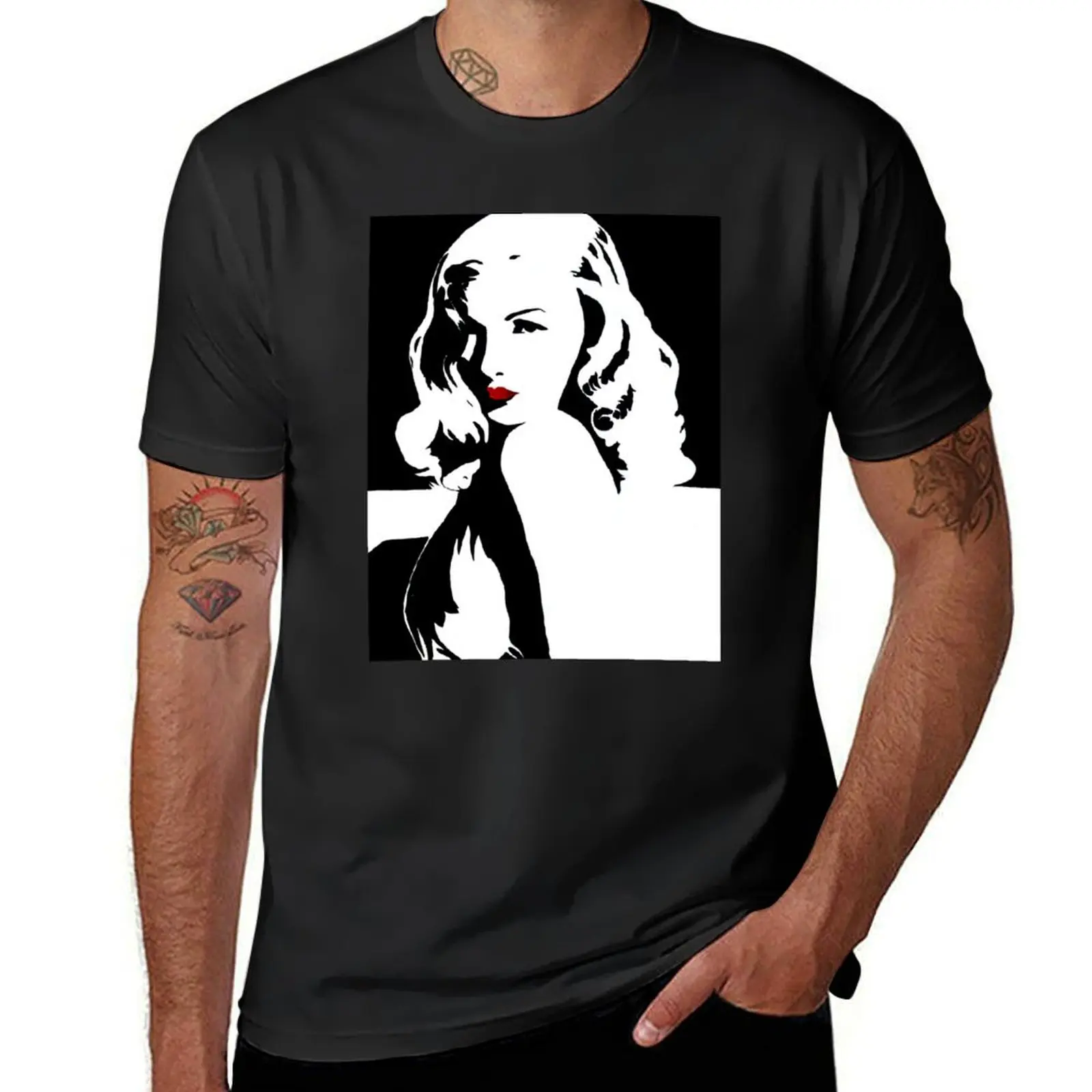 Veronica Lake black and white pop art T-Shirt kawaii clothes anime clothes customs customs design your own mens clothes