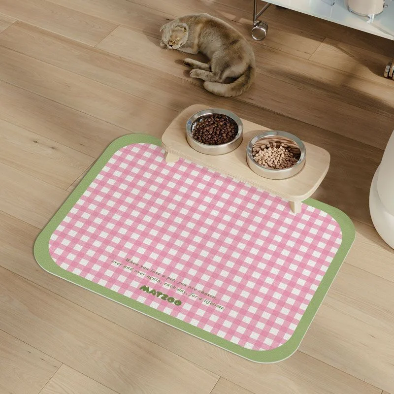 VIKAMA Cute Pet Feeding Mat Waterproof, Anti slip, Splash proof Pet Food Bowl Mat Easy to Clean Home Decoration