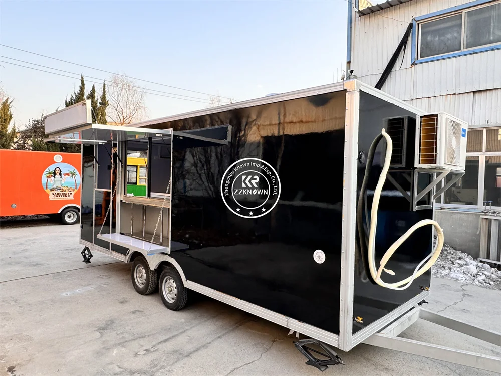 

Comercial Fast Food Truck Customized Size Snack Cart Street Mobile Kitchen Coffee Kiosk Concession Food Trailer