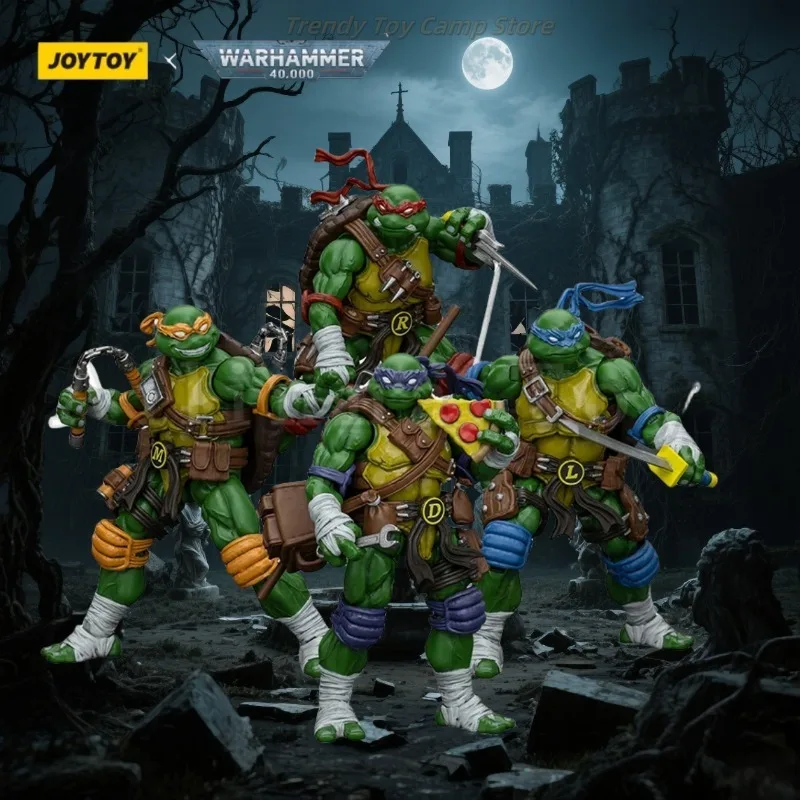 

【In Stock】JOYTOY 1/18 Action Figure Turtles-Michelangelo Donatello Leonardo Raphael Re-issue Version Anime Toy