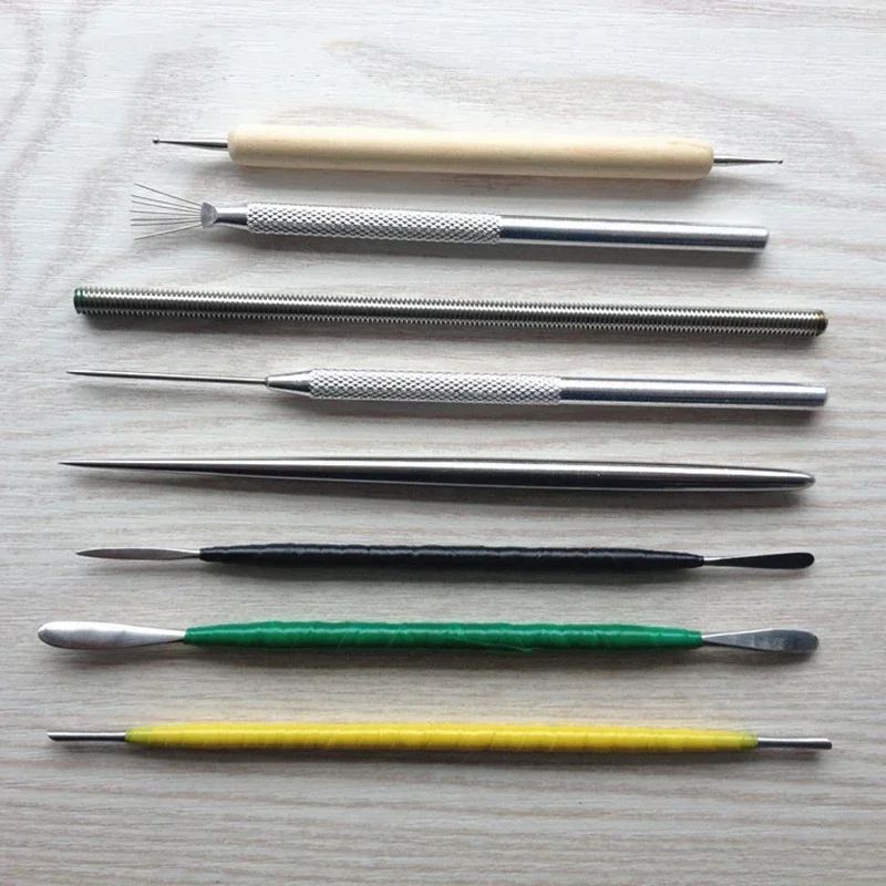 8pcs/set Professional Clay Pottery Tool Sculpture Tools DIY Stainless Steel  Polymer Clay Tools Toys For Clay Carving