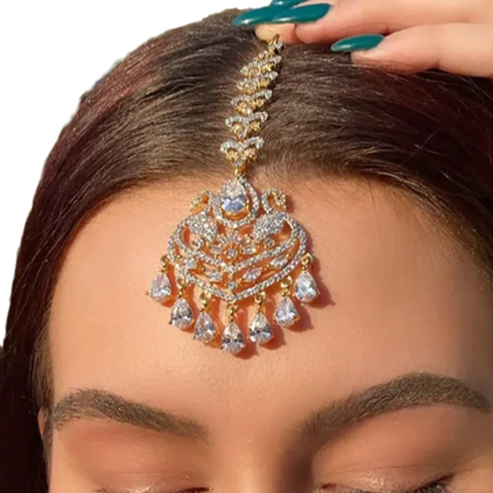 Catery Kopfkette Kristall Böhmen Braut Hochzeitskleid Strass Kopfschmuck Halloween Weihnachten Abschlussball Haarschmuck Stirn Indianer