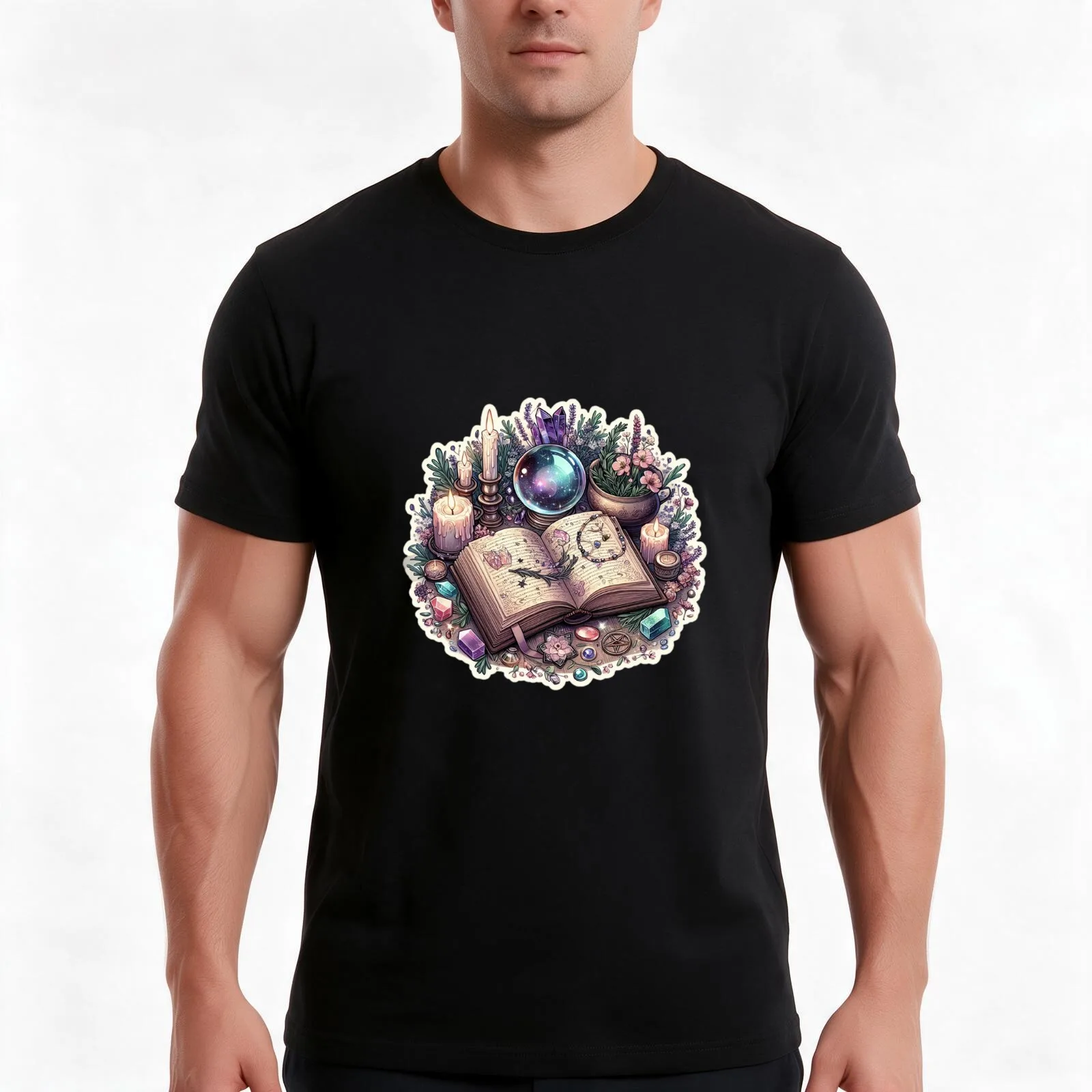 Spells Book T-Shirt, Summer Casual Cotton Tee, Oversized Streetwear Tops, Vintage Graphic Print, Loose Fit Short Sleeve