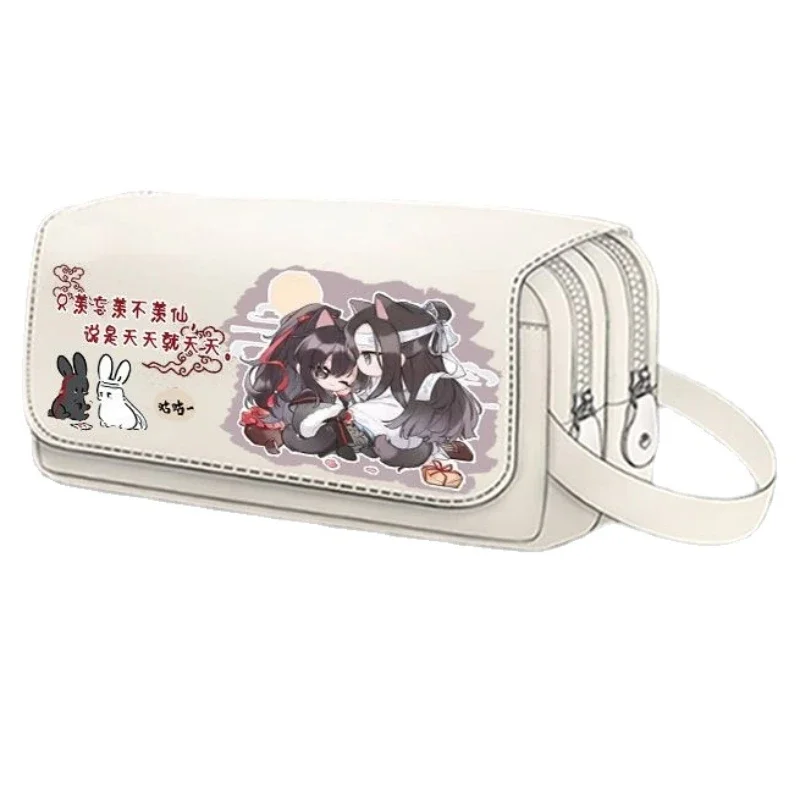 Mo Dao Zu Shi Briefpapier Levert Cartoon Anime Etui Canvas Rits Grote Capaciteit Dubbellaags Kawaii Potlood Tas