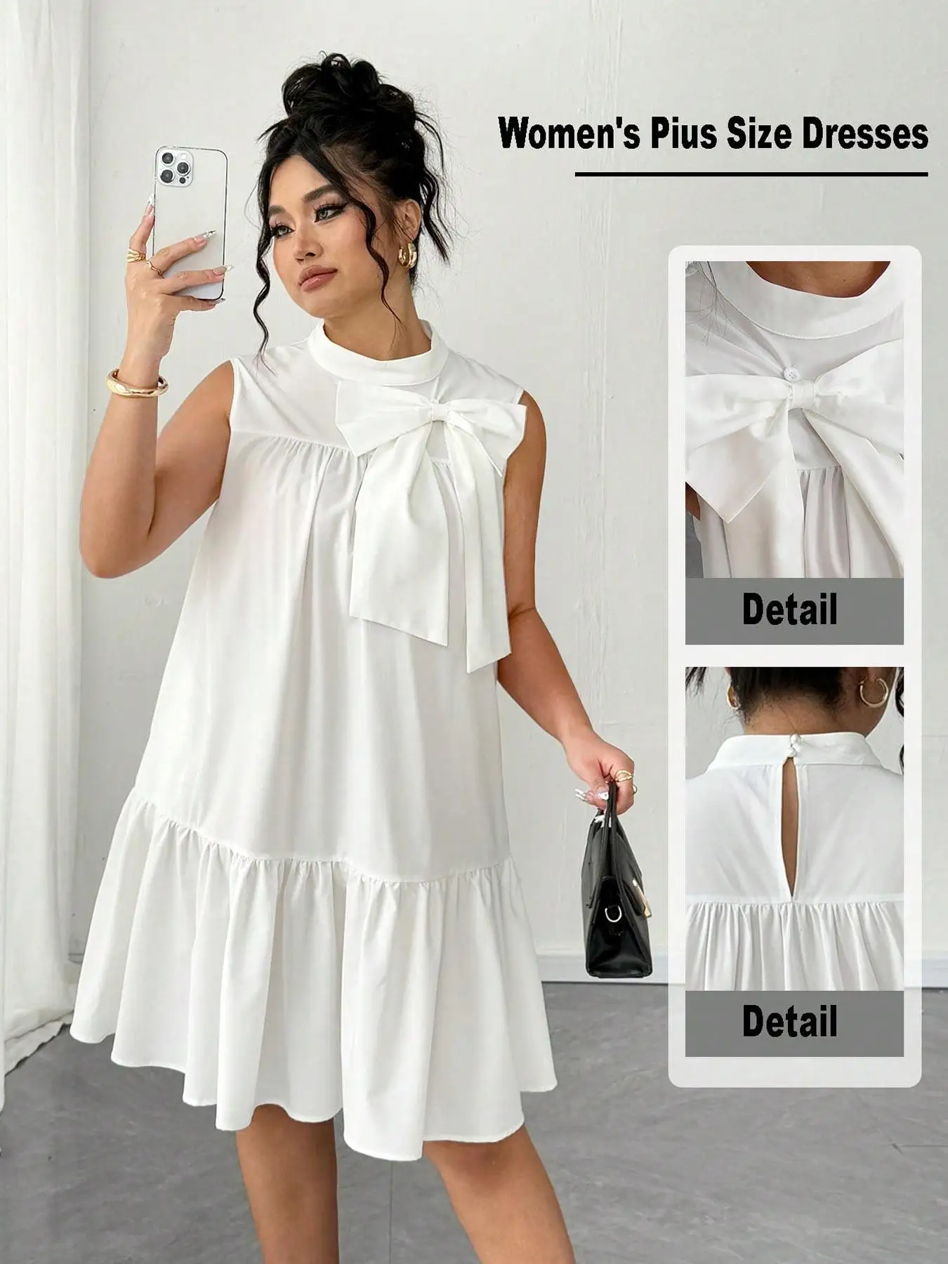 

Платье больших размеров на все сезоны, повседневное тканое модное платье с приталенным стилем, средней толщины и тканью