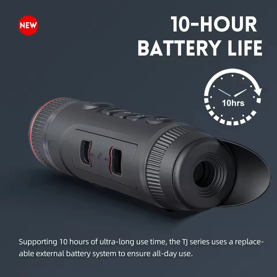 Alcance monocular de imagem térmica para guia de caça, resolução de 640x480 pixels NETD 20mk TJ430 TJ650LRF