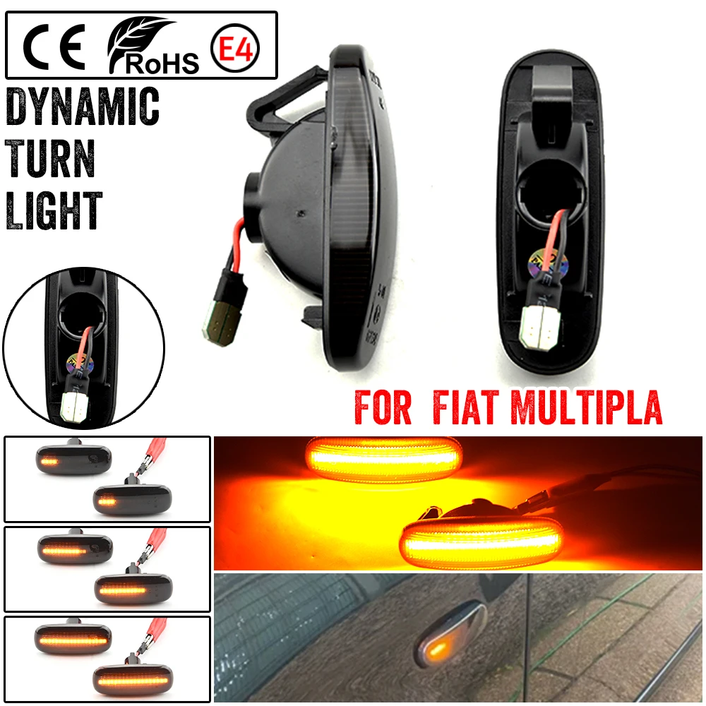 For Fiat Panda 169 Grande Punto Inkl. Evo Doblo Fiorino Linea Idea Dynamic LED Side Marker Light Repeater Lamp