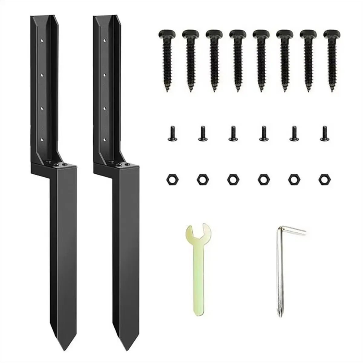 X16A Hot Fence Repair Kit 2X Thickened Metal Fence Support Stakes Solid Ground Spike Quick Fix Post Stabilizer for Repair Tilted