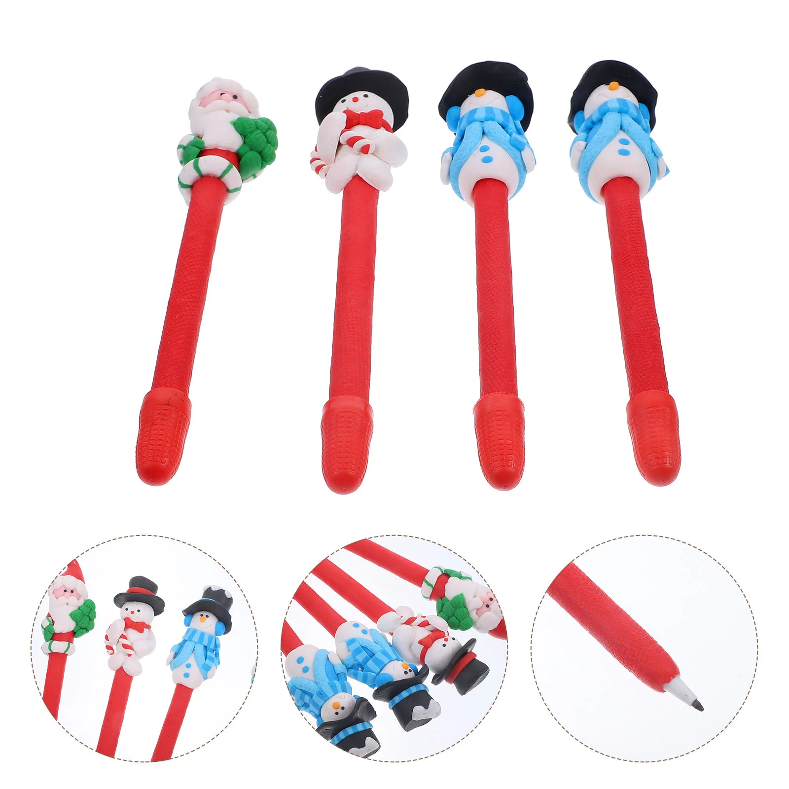 

4 Pcs Christmas Pen Adorable Gel Ink Pens Prize Cute for Girls Style Lovely Shaped Portable Student