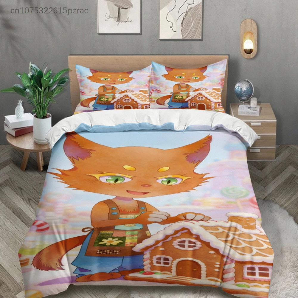 Pink Bedding Set Softville Cozy Town Cute Fern The Quilt Fox With Duvet Cover & Pillowcase For Children's Bedroom Decor