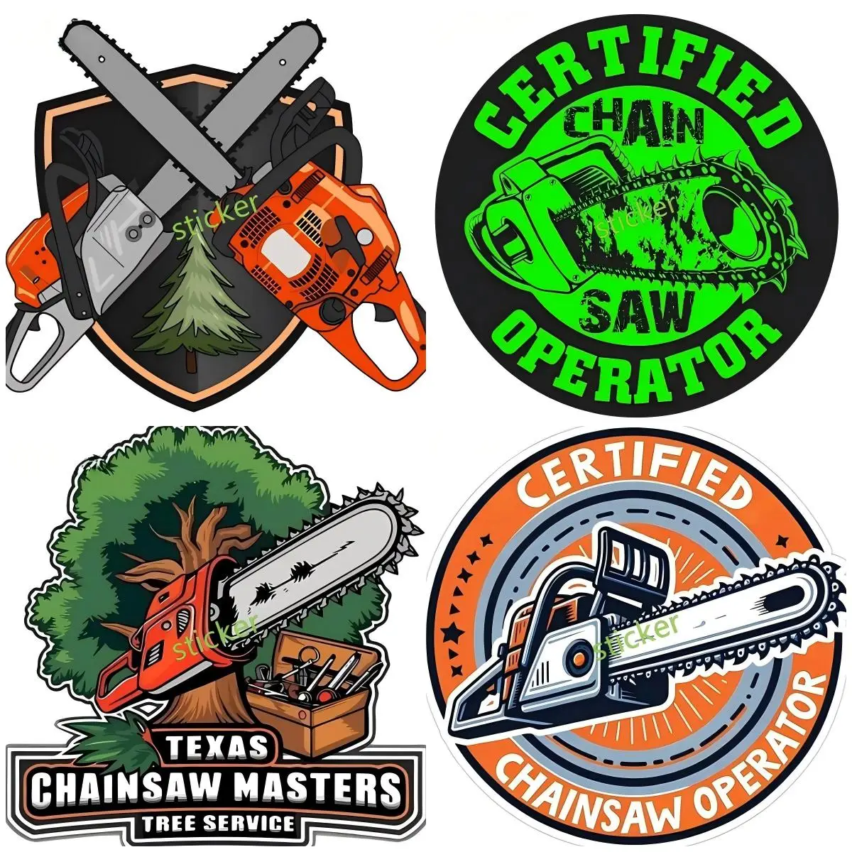 

Chainsaw Operator Welder Car Stickers Fashionable Simple Logo Design Decals Waterproof Scratch-Proof Vinyl Car Wrap