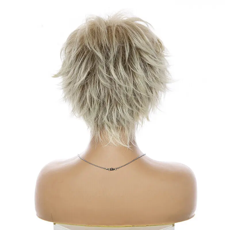 Women Cosplay Real Natural Short Wavy Curly Synthetic Wig