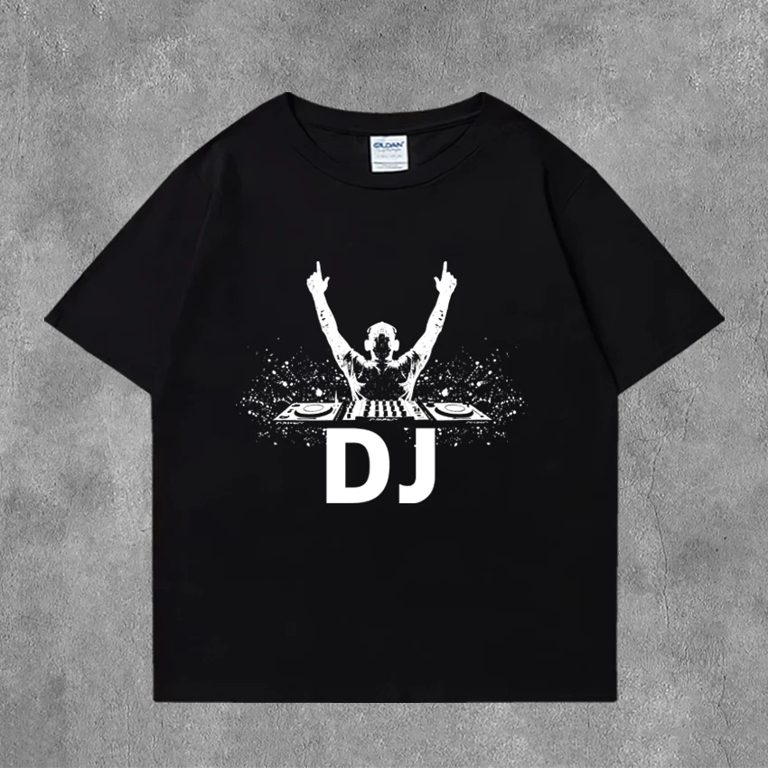 Hot Sale DJ Enthusiast music print T shirt New in Men Women vintage Hip Hop streetwear Unisex 100% Cotton short sleeve T-shirts