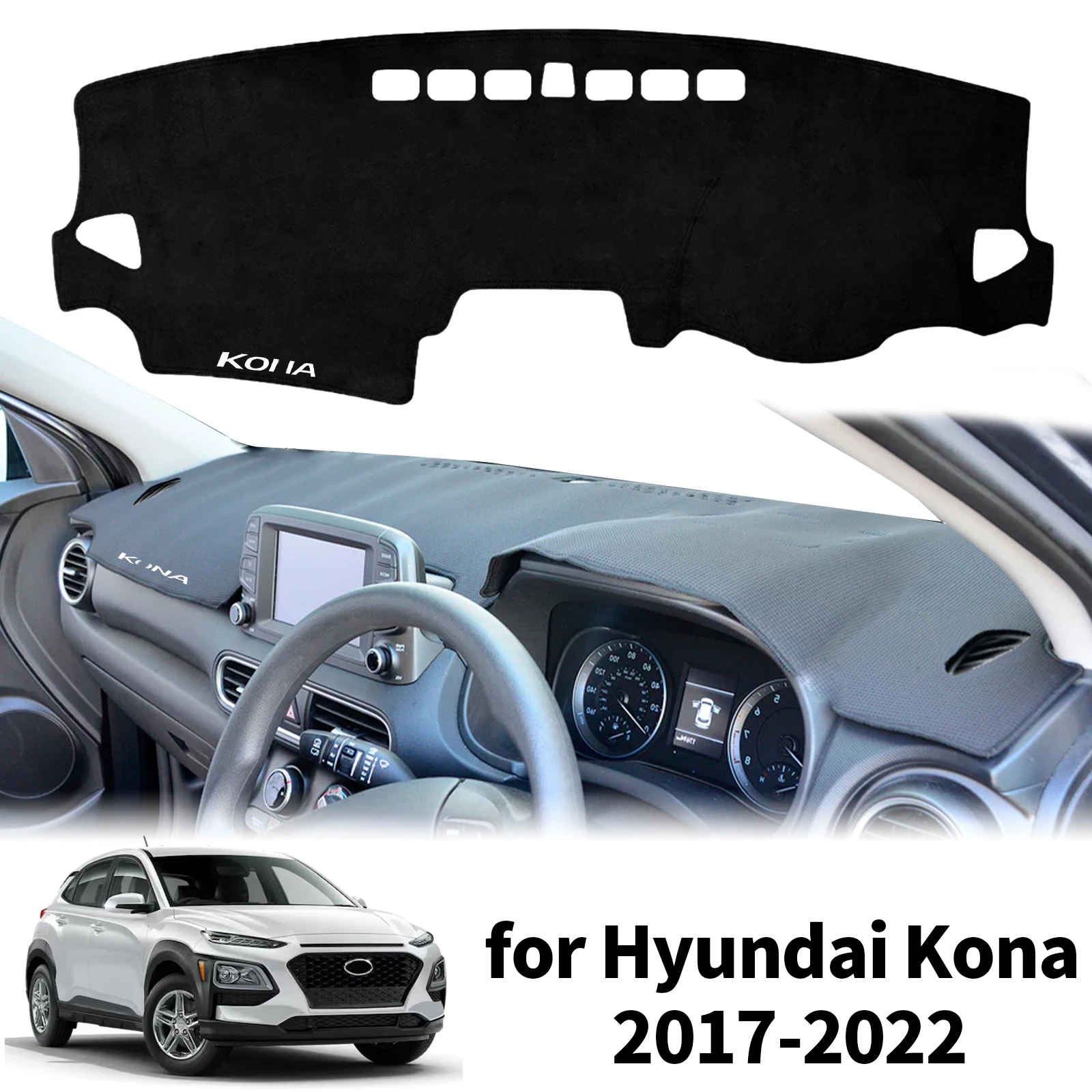 

fit for Hyundai KONA 2017 2018 2019-2023 N-Line DashMat Sunshade Car Accessories Dashmat Dashboard Cover Pad Protective Carpet