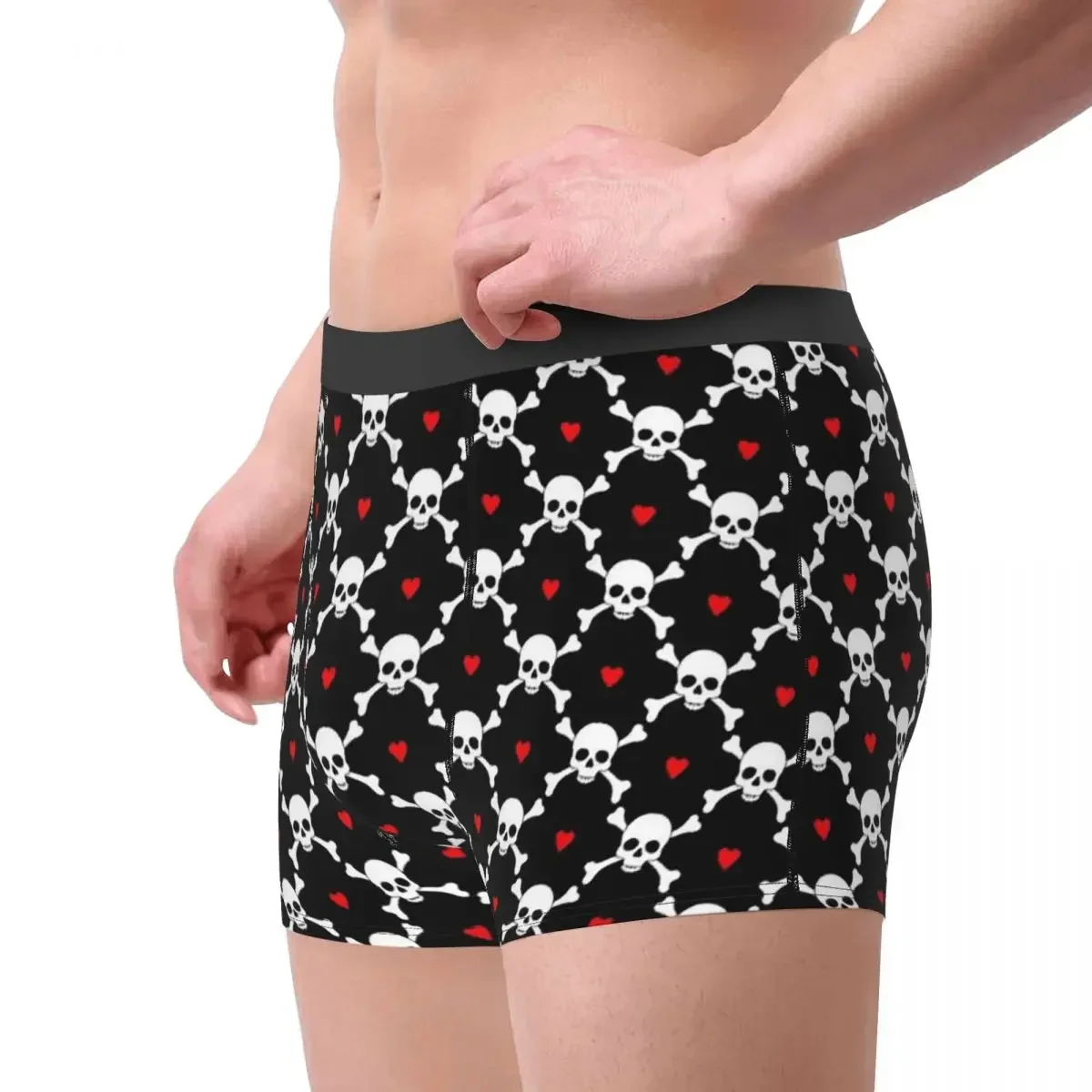 Men Boxer Shorts Panties Death Skull Gothic Breathable Underwear Male Novelty Underpants