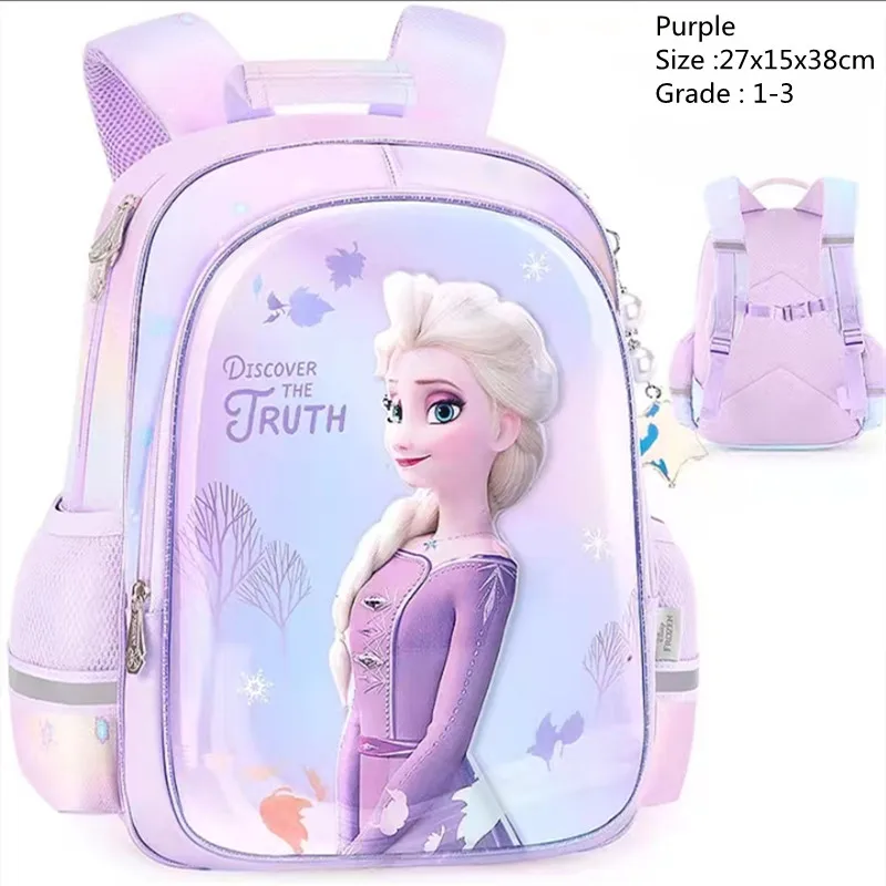 2023 Disney Frozen School Bags For Girls Elsa Anna Primary Student Shoulder Orthopedic Backpack Grade 1-3 Large Capacity Mochila