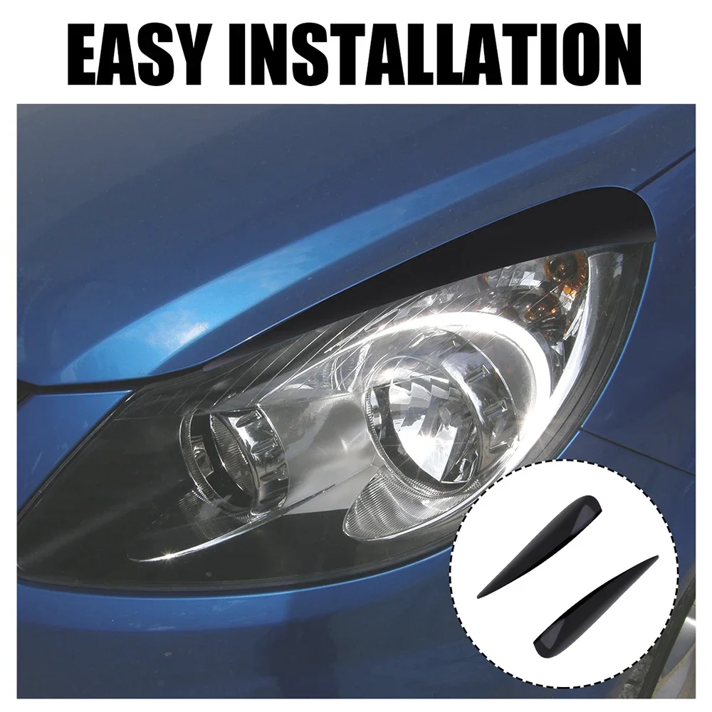 1/2pair Headlamp Eyebrows Eyelids Spoilers For Vauxhall Corsa D 2006-2014