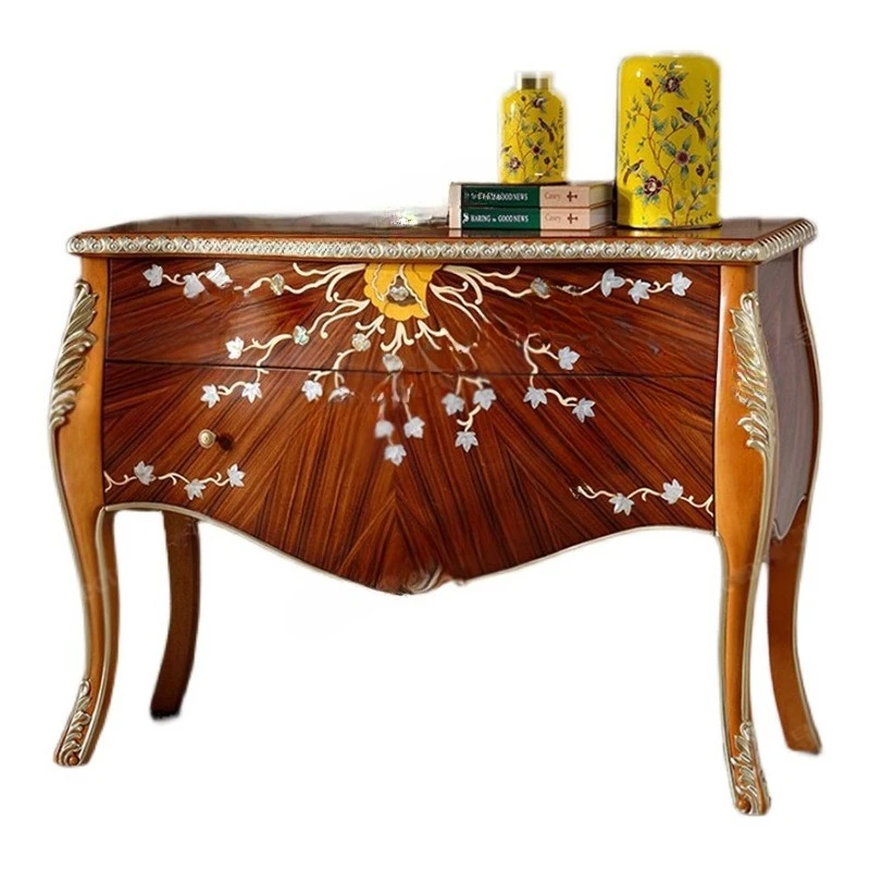 

Bedroom furniture Large mahogany carved decorative cabinet Shell inlaid porch cabinet furniture