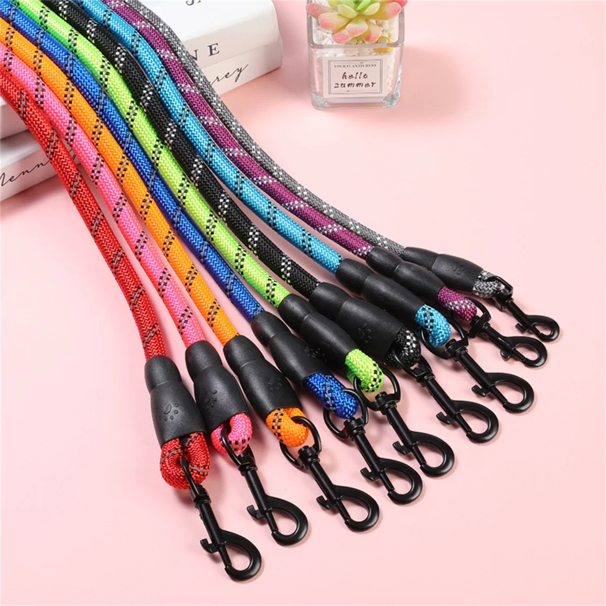 1.5m 2m 3m Long Dog Leash Reflective Outdoor Training Nylon Pet Leash Lanyard Strong Rope for Small Medium Large Big Dogs Item