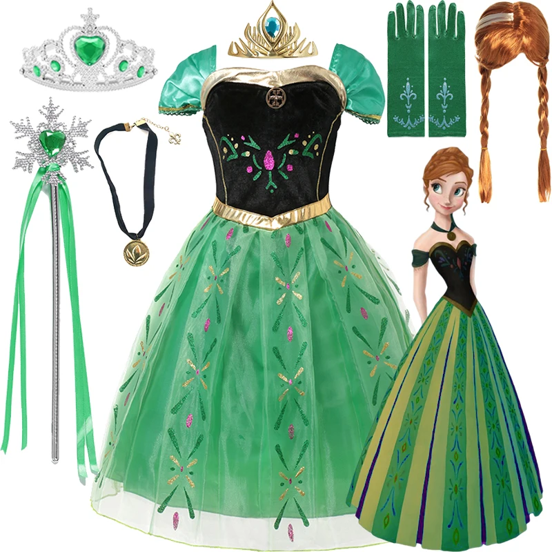 Disney Girls Sleeping Beauty Aurora Cosplay Princess Dress Kids Frozen Elsa Anna Set Rapunzel Cinderella Costume Party Clothings